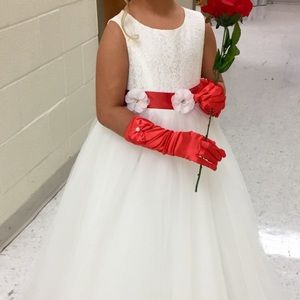 David’s Bridal beautiful white gown.